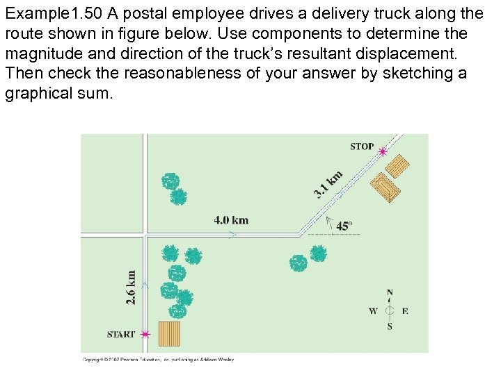 Example 1. 50 A postal employee drives a delivery truck along the route shown
