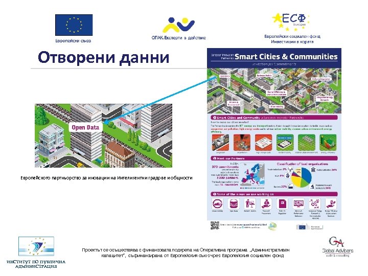 Отворени данни Европейското партньорство за иновации на Интелигентни градове и общности Проектът се осъществява
