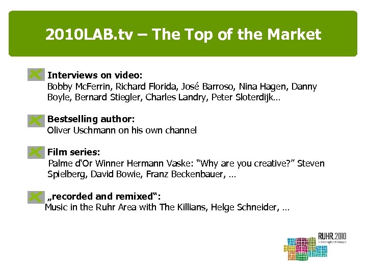 2010 LAB. tv – The Top of the Market • Interviews on video: Bobby