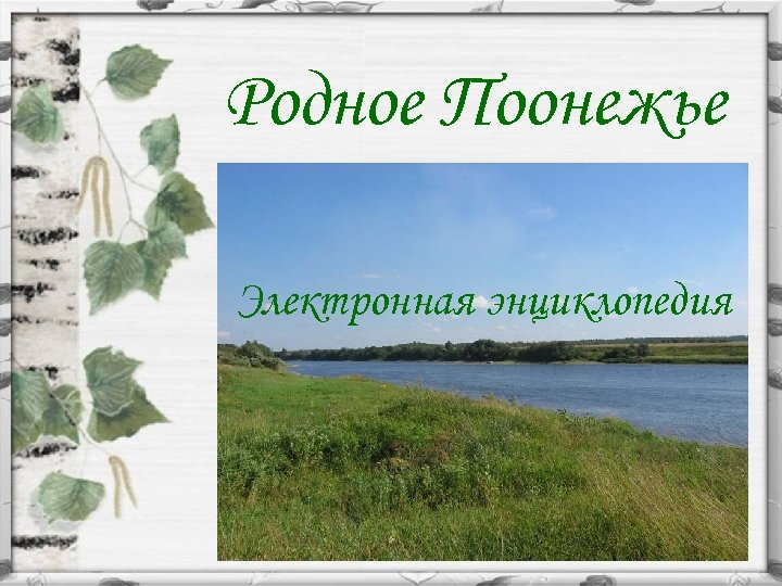 Родное Поонежье Электронная энциклопедия 