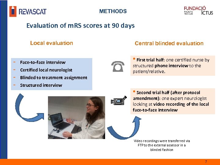 METHODS Evaluation of m. RS scores at 90 days Local evaluation - Face-to-face interview