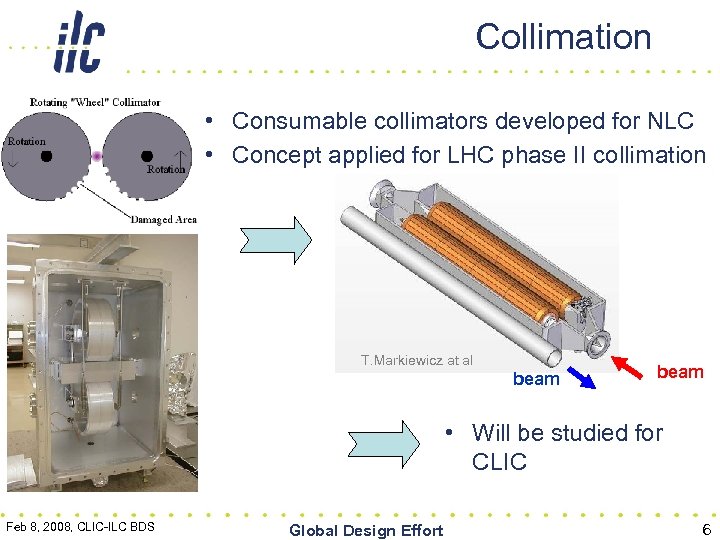 Collimation • Consumable collimators developed for NLC • Concept applied for LHC phase II