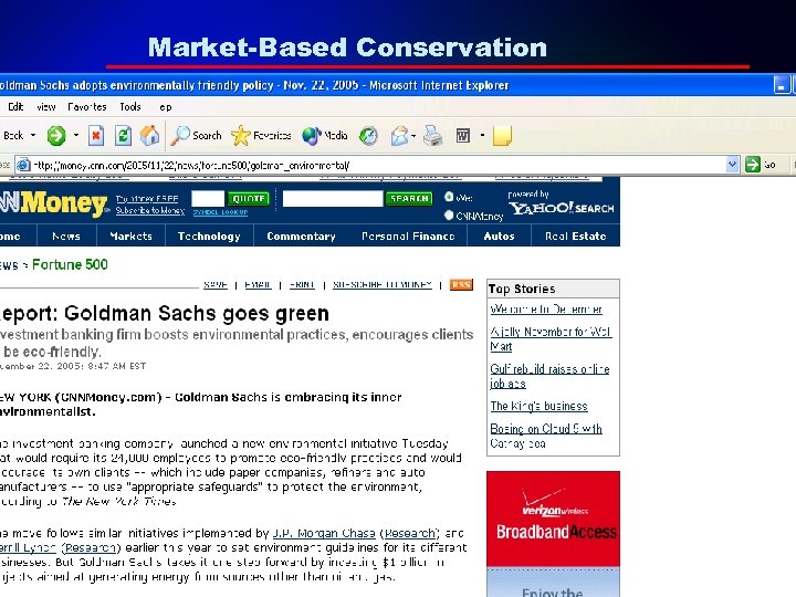 Market-Based Conservation – • 