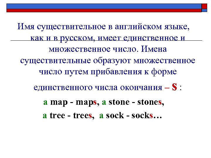 Образуйте от существительных формы множественного числа