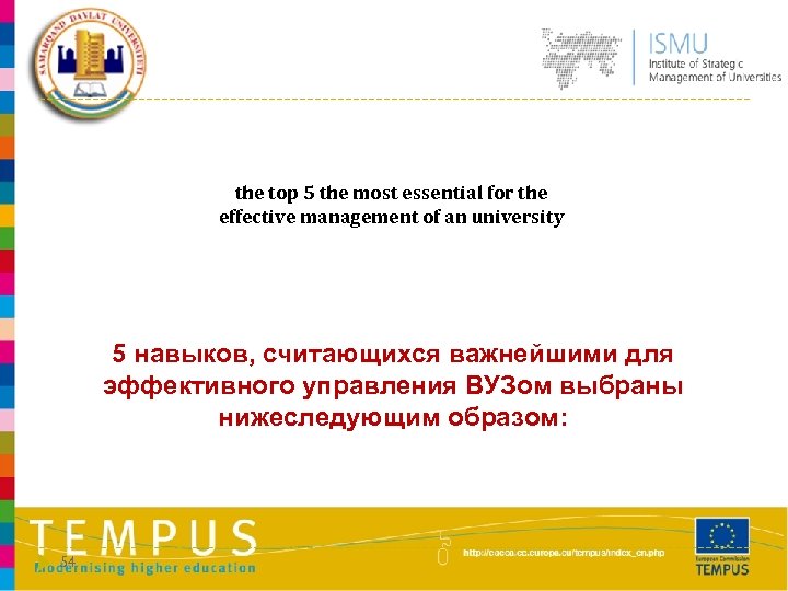 the top 5 the most essential for the effective management of an university 5