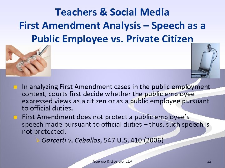 Teachers & Social Media First Amendment Analysis – Speech as a Public Employee vs.