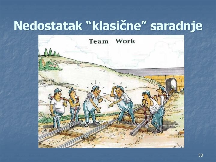 Nedostatak “klasične” saradnje 33 
