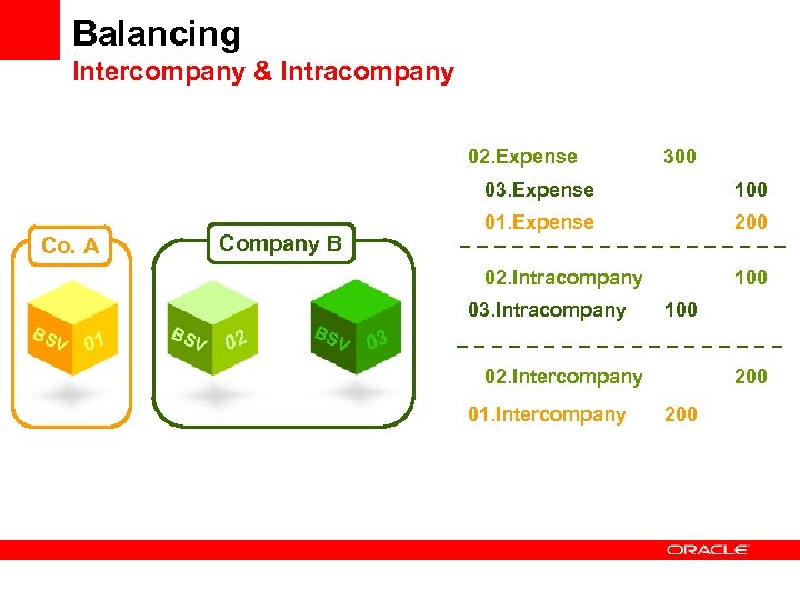 Balancing Intercompany & Intracompany 02. Expense 300 03. Expense V 01 BS V 02