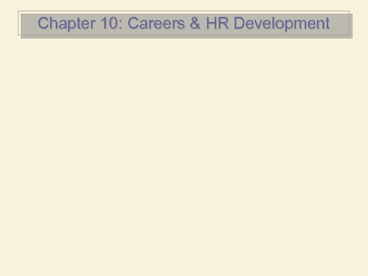 Chapter 10: Careers & HR Development 