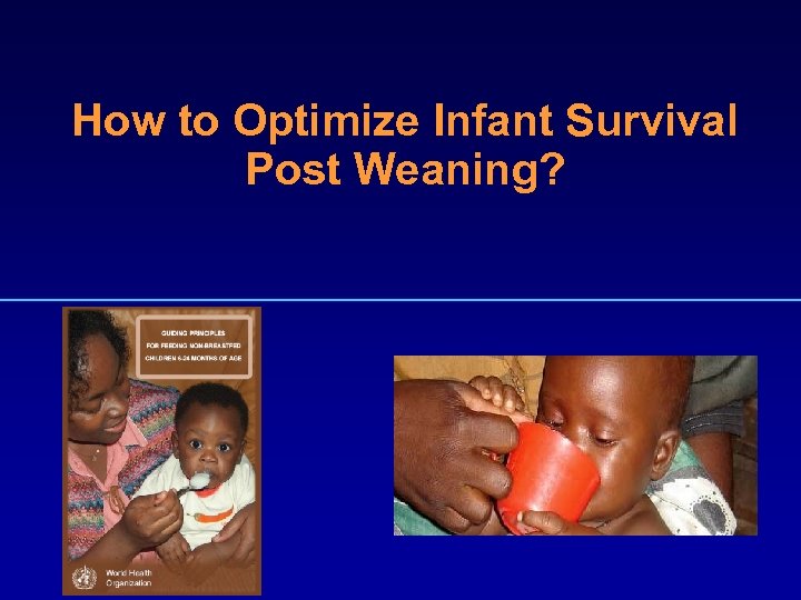 How to Optimize Infant Survival Post Weaning? Wendy Hammond/AED Linkages 