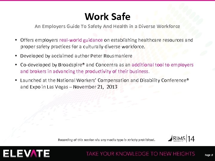 Work Safe An Employers Guide To Safety And Health in a Diverse Workforce •