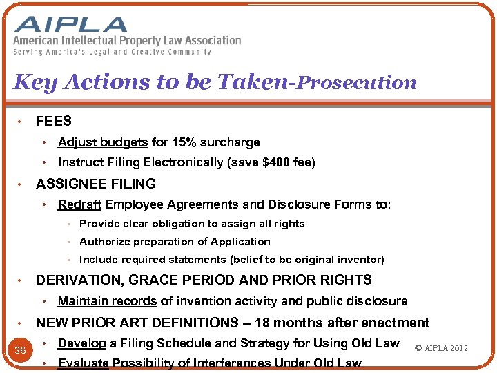 Key Actions to be Taken-Prosecution • FEES • • • Adjust budgets for 15%