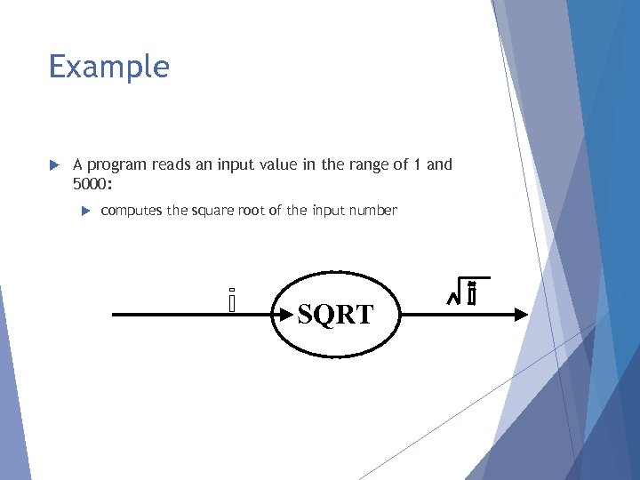 Example A program reads an input value in the range of 1 and 5000: