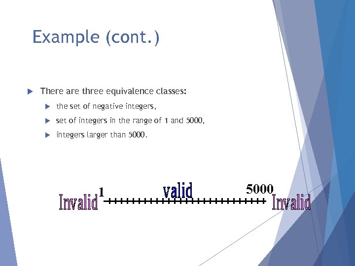 Example (cont. ) There are three equivalence classes: the set of negative integers, set