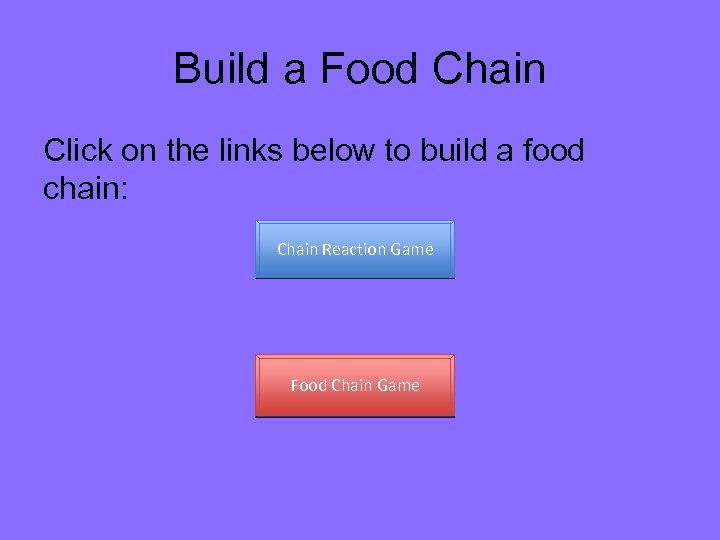 Build a Food Chain Click on the links below to build a food chain: