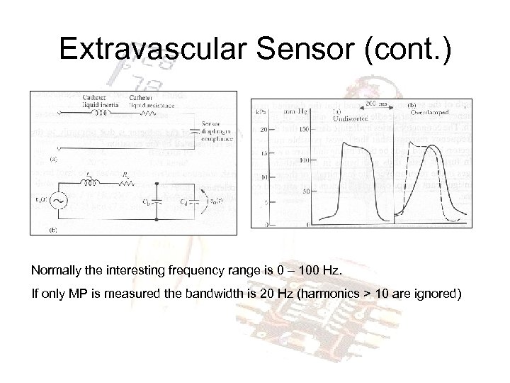 Extravascular Sensor (cont. ) Normally the interesting frequency range is 0 – 100 Hz.