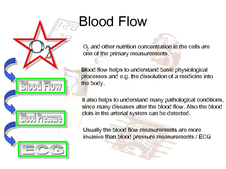 Blood Flow O 2 and other nutrition concentration in the cells are one of