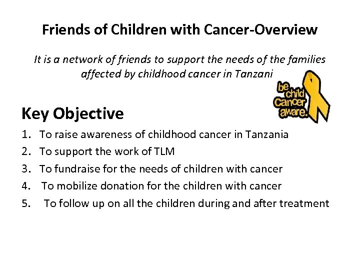 Friends of Children with Cancer-Overview It is a network of friends to support the