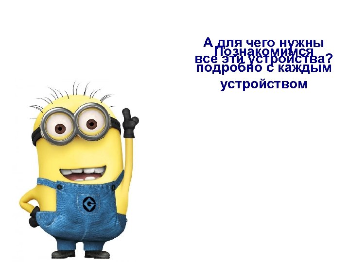 А для чего нужны Познакомимся все эти устройства? подробно с каждым устройством 