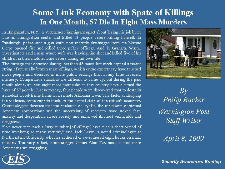 Some Link Economy with Spate of Killings In One Month, 57 Die In Eight