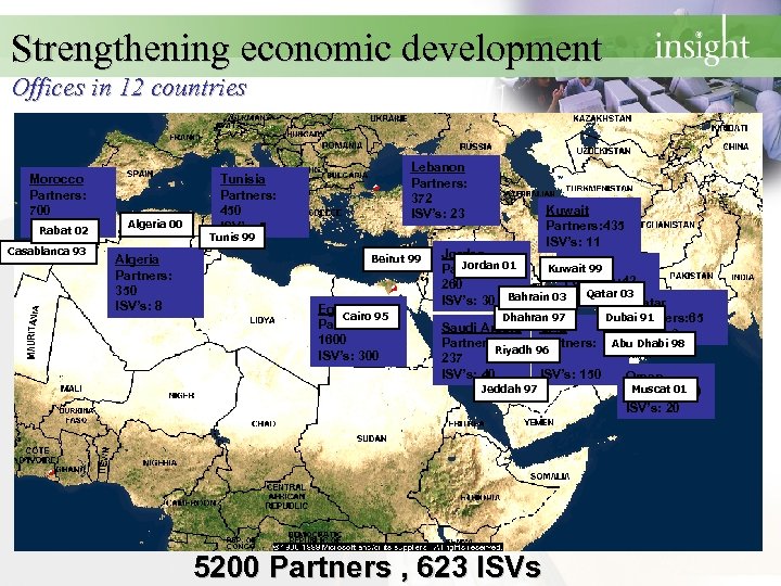 Strengthening economic development Offices in 12 countries Morocco Partners: 700 ISV’s: 802 Rabat Casablanca