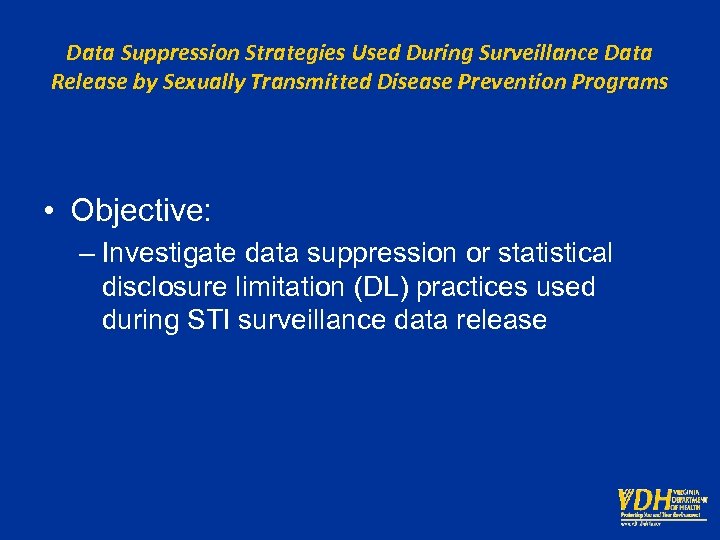 Data Suppression Strategies Used During Surveillance Data Release by Sexually Transmitted Disease Prevention Programs