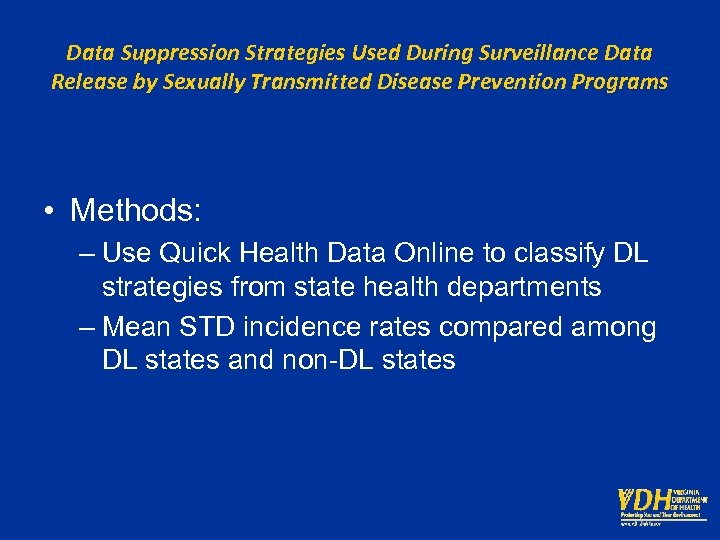 Data Suppression Strategies Used During Surveillance Data Release by Sexually Transmitted Disease Prevention Programs