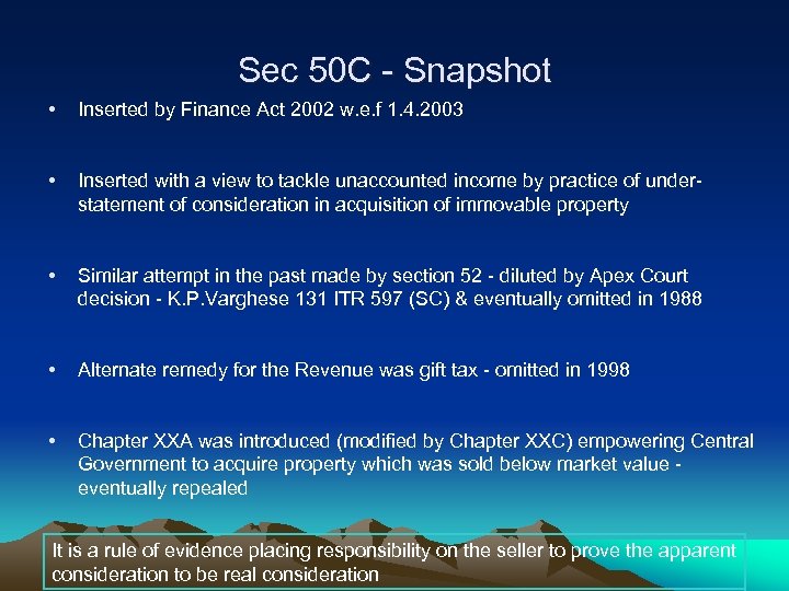 Sec 50 C - Snapshot • Inserted by Finance Act 2002 w. e. f