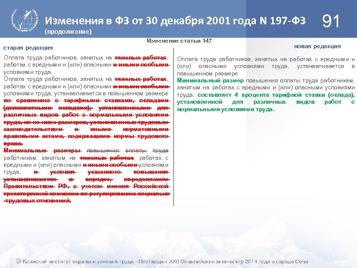 Изменения в ФЗ от 30 декабря 2001 года N 197 -ФЗ (продолжение) Изменение статьи