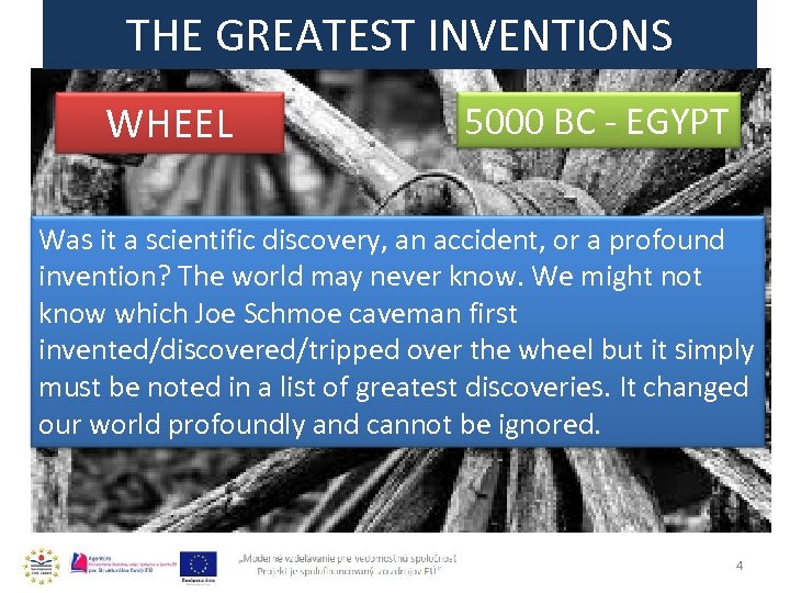 THE GREATEST INVENTIONS WHEEL 5000 BC - EGYPT Was it a scientific discovery, an