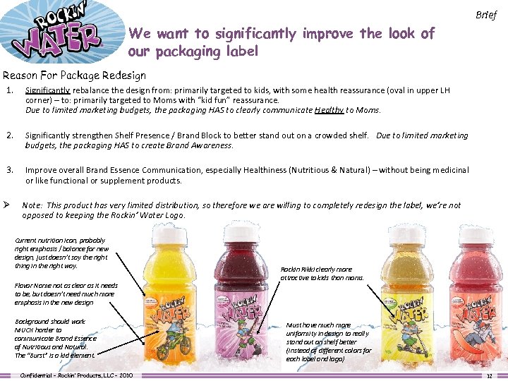 Brief We want to significantly improve the look of our packaging label Reason For