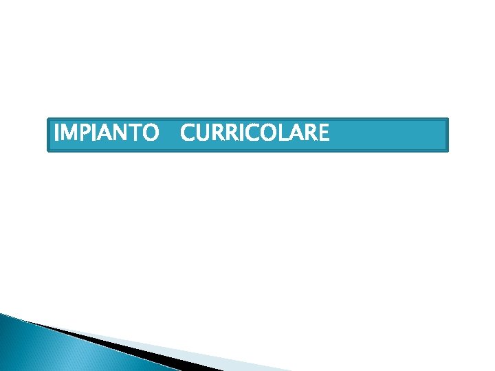IMPIANTO CURRICOLARE 