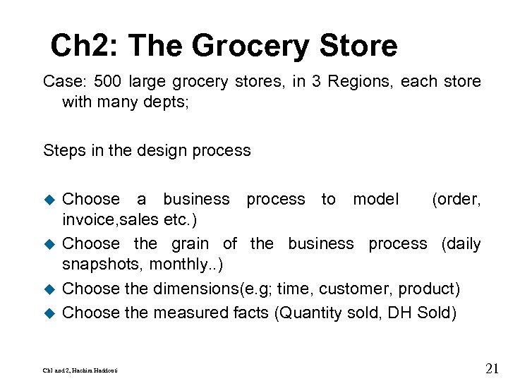 9 Ch 2: The Grocery Store Case: 500 large grocery stores, in 3 Regions,