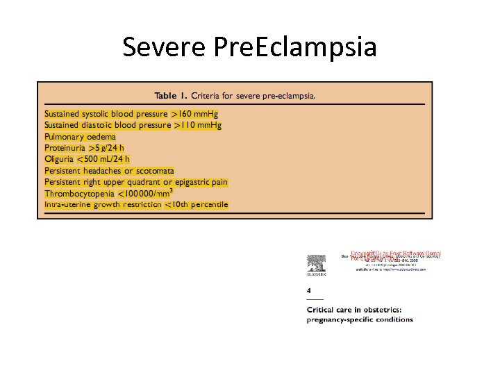 Severe Pre. Eclampsia 