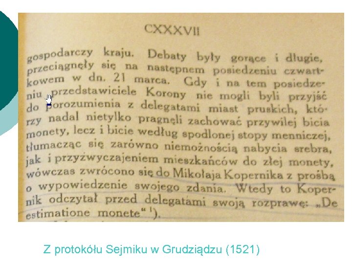 Z protokółu Sejmiku w Grudziądzu (1521) 
