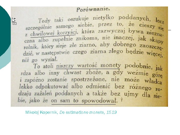 Mikołaj Kopernik, De estimatione monete, 1519 