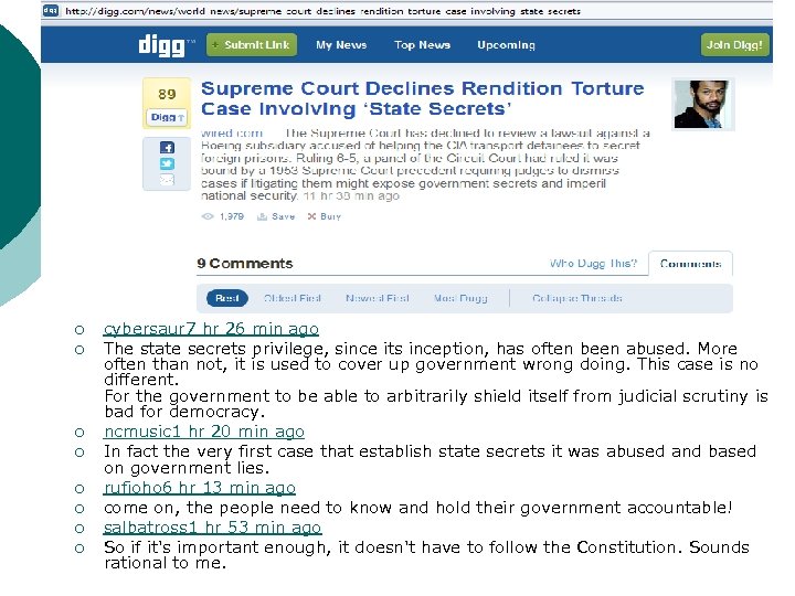 ¡ ¡ ¡ ¡ cybersaur 7 hr 26 min ago The state secrets privilege,