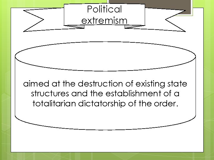 Political extremism aimed at the destruction of existing state structures and the establishment of