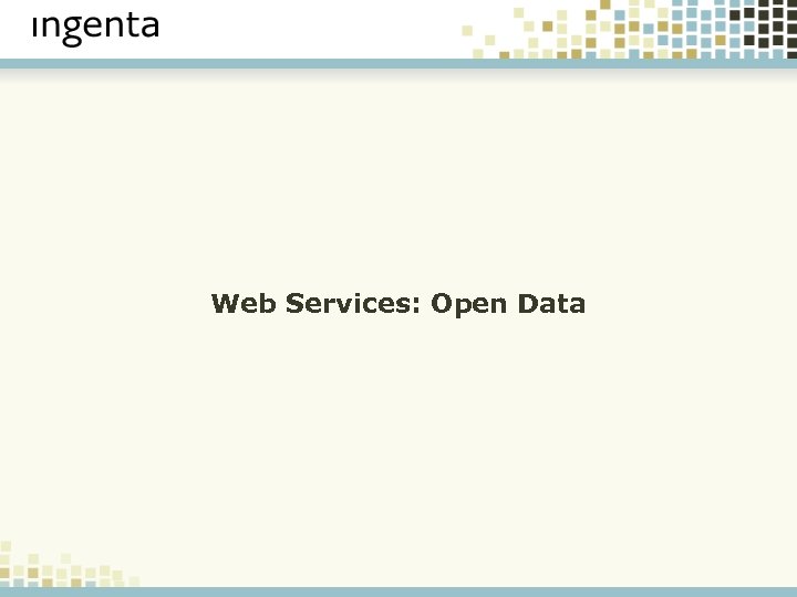 Web Services: Open Data 