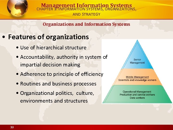 Management Information Systems CHAPTER 3: INFORMATION SYSTEMS, ORGANIZATIONS, AND STRATEGY Organizations and Information Systems