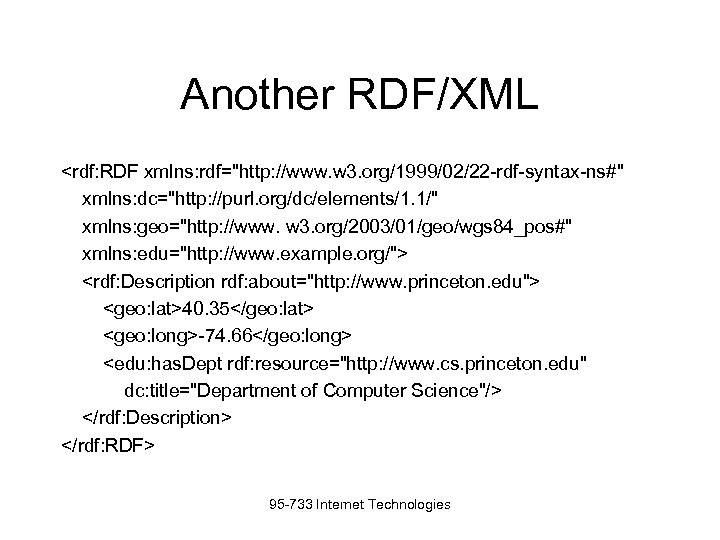 Another RDF/XML <rdf: RDF xmlns: rdf=