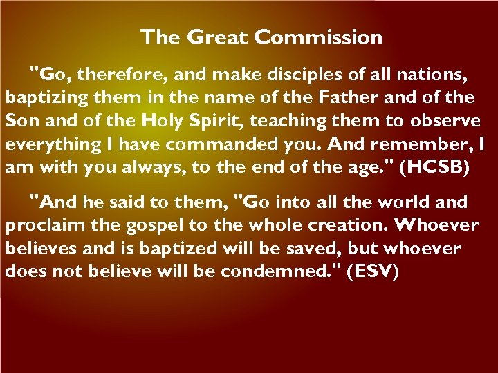 The Great Commission 