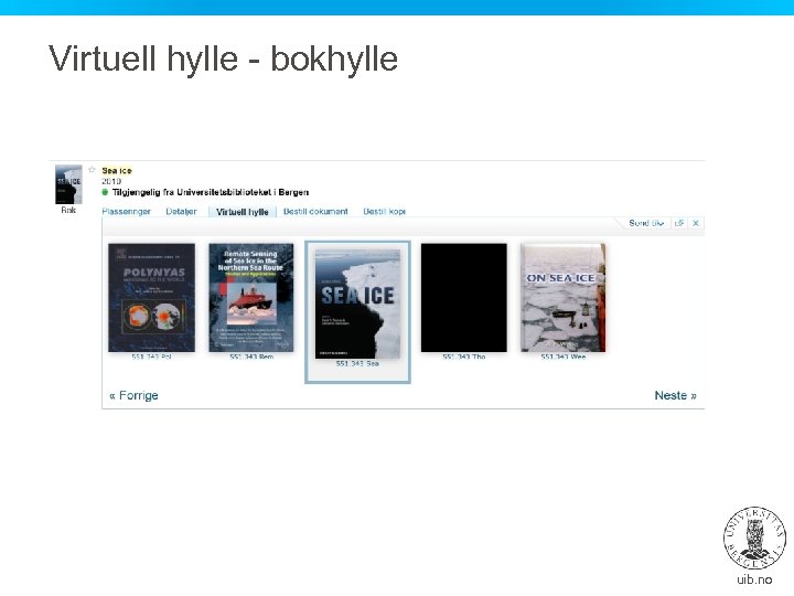 Virtuell hylle - bokhylle uib. no 