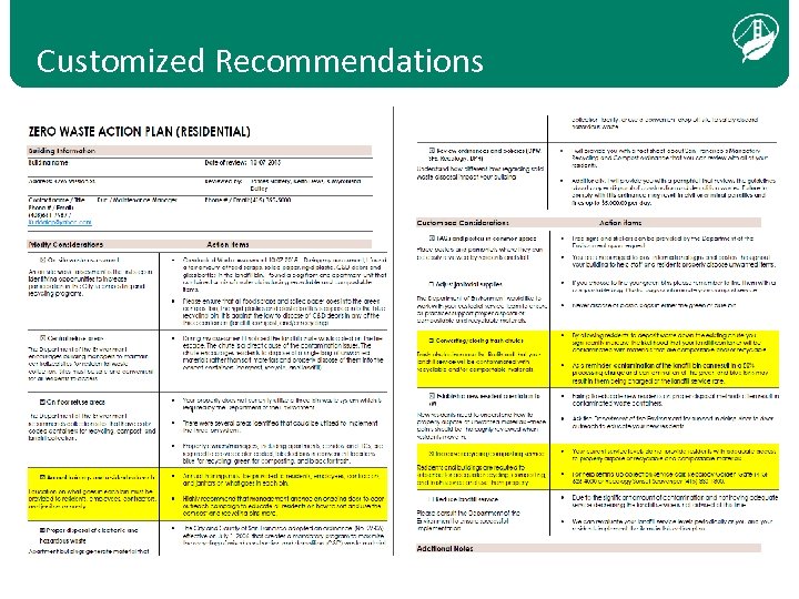 Customized Recommendations 