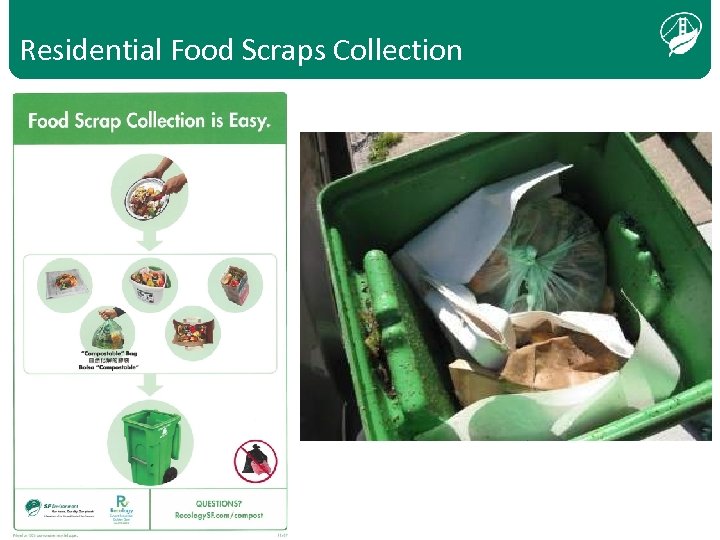 Residential Food Scraps Collection Text bold, when transparent over photo, white and aligned bottom,