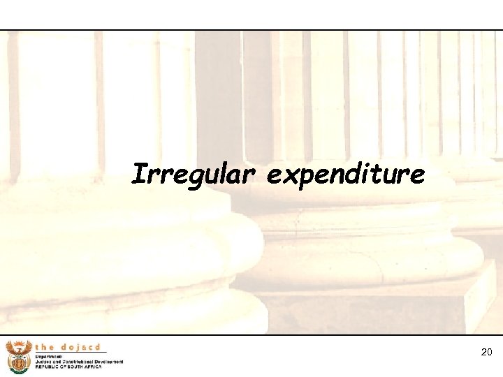 20 Irregular expenditure 20 