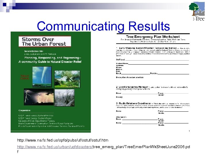 Communicating Results http: //www. na. fs. fed. us/spfo/pubs/uf/sotuf. htm http: //www. na. fs. fed.