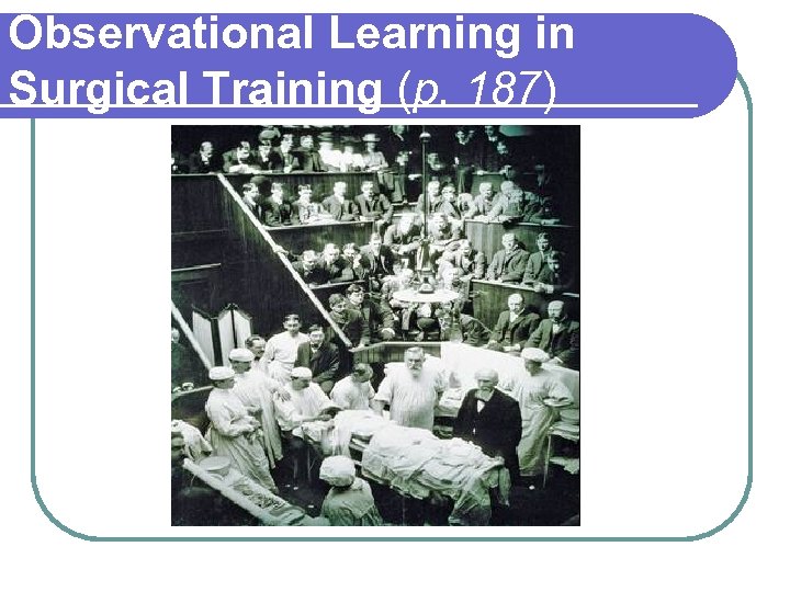 Observational Learning in Surgical Training (p. 187) 