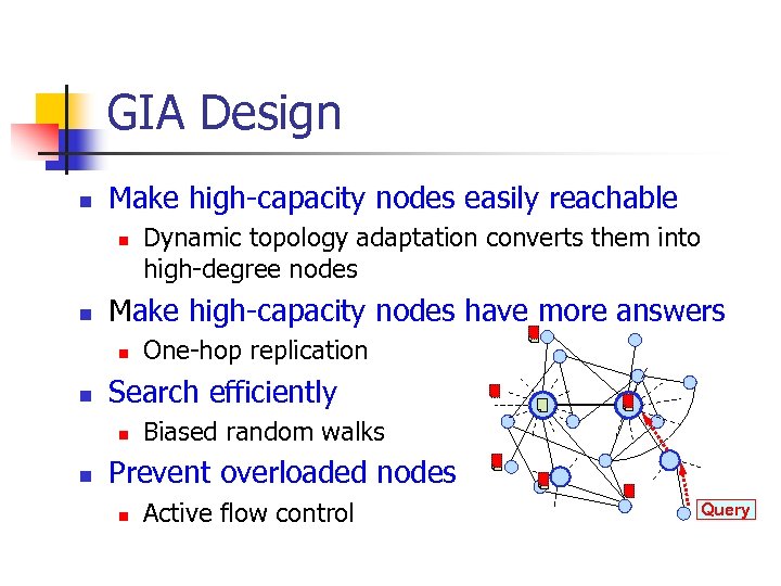 GIA Design n Make high-capacity nodes easily reachable n n Make high-capacity nodes have