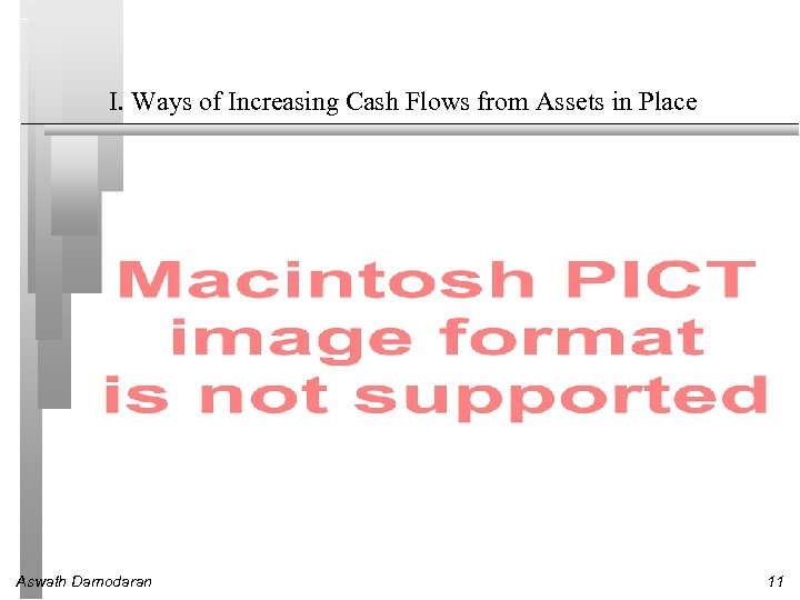 I. Ways of Increasing Cash Flows from Assets in Place Aswath Damodaran 11 